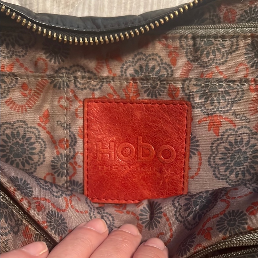 HOBO Red Leather Patch Floral Interior